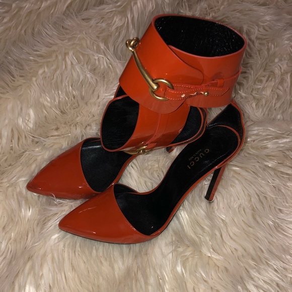 PRICE DROP! Gucci Leather Ursula Ankle Strap Pumps - Picture 1 of 7